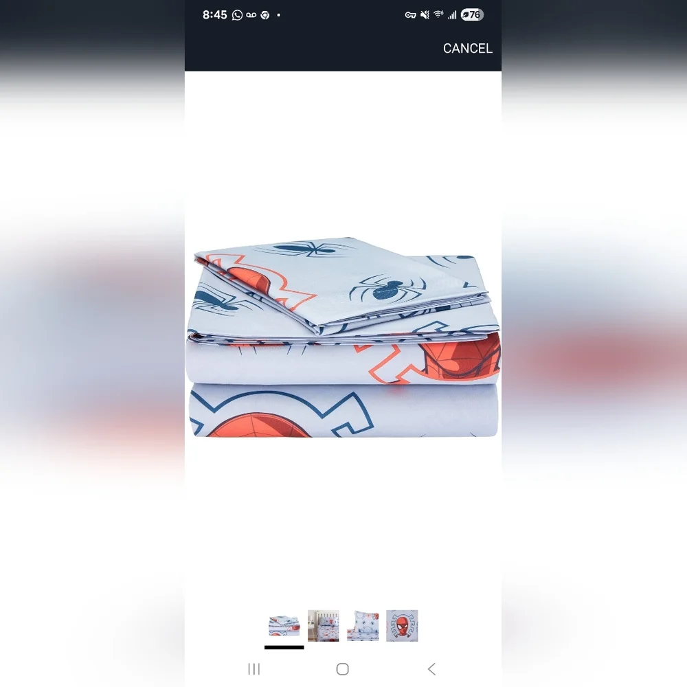 Marvel Twin Sheet Set - Light Blue and Red - Picture 4 of 6
